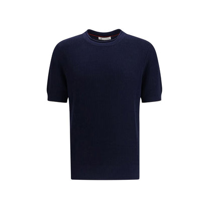 Brunello Cucinelli blauw linnen T-shirt