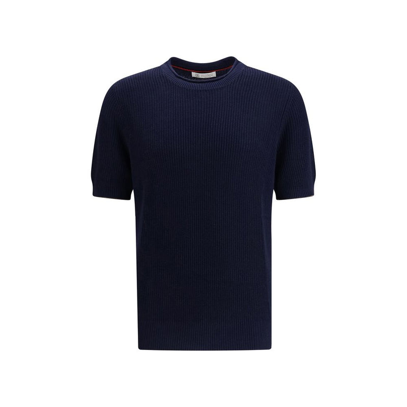 Brunello Cucinelli blauw linnen T-shirt