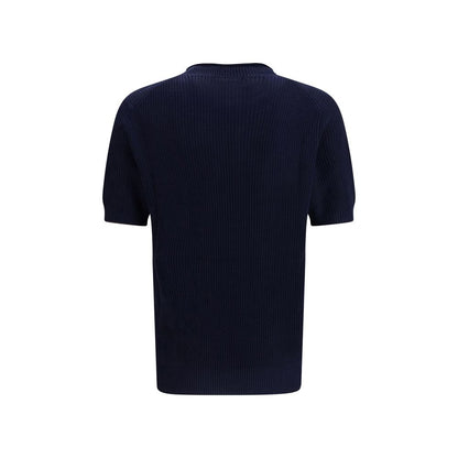 Brunello Cucinelli blauw linnen T-shirt