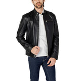 Peuterey Black Leather Jacket for Men - Stylish & Durable