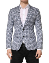 Blazer Dolce &amp; Gabbana bleu en coton à motifs, à simple boutonnage