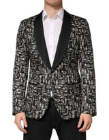 Blazer Dolce &amp; Gabbana Black Jazz Club en soie à simple boutonnage