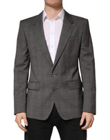 Blazer Dolce &amp; Gabbana en laine grise à simple boutonnage et deux boutons