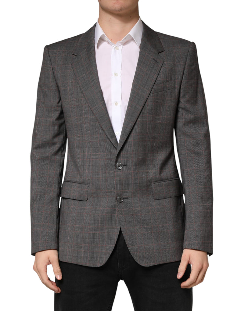 Dolce & Gabbana Grijs Wollen Single Breasted 2-Knoops Blazer