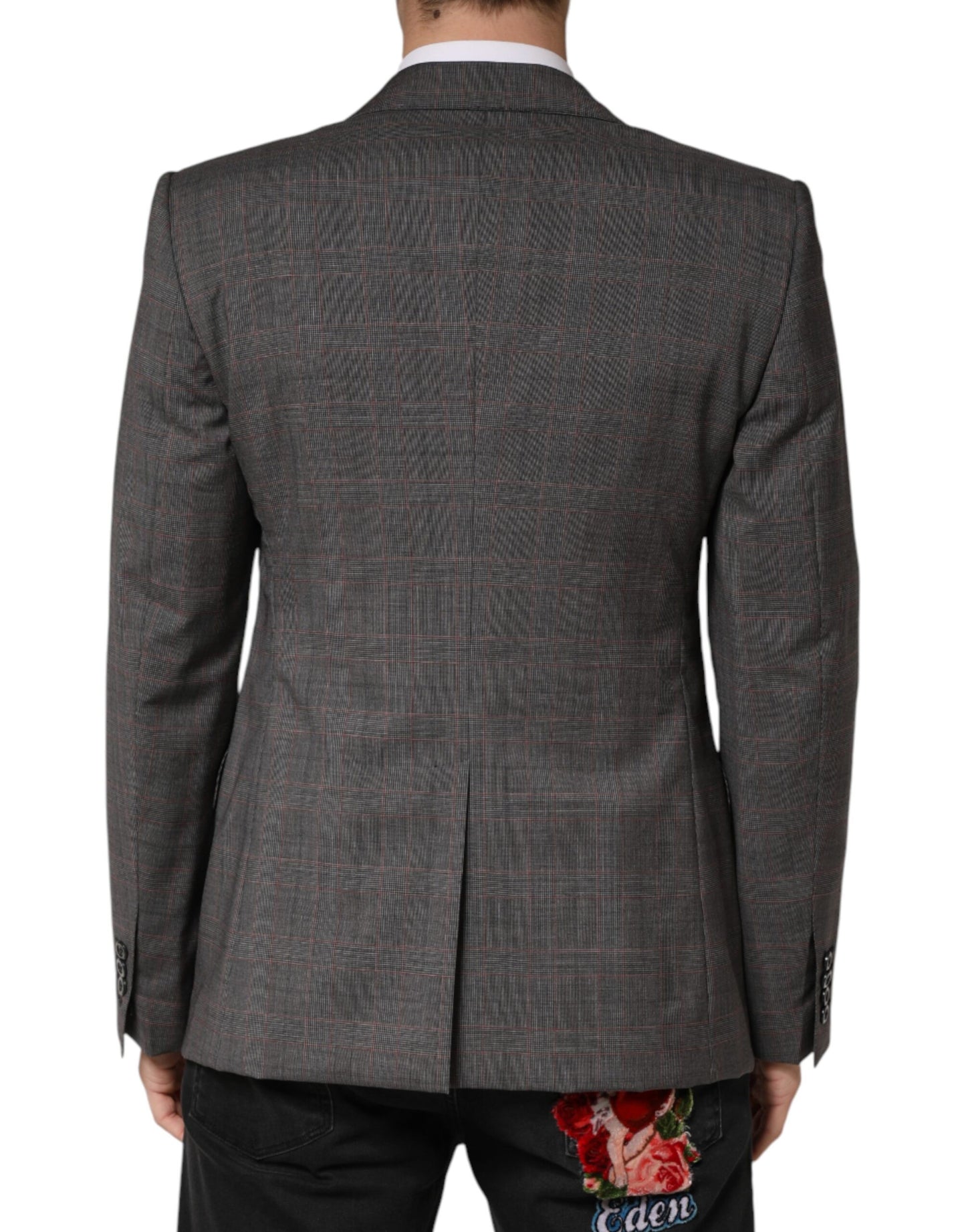 Blazer Dolce &amp; Gabbana en laine grise à simple boutonnage et deux boutons