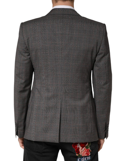 Blazer Dolce &amp; Gabbana en laine grise à simple boutonnage et deux boutons