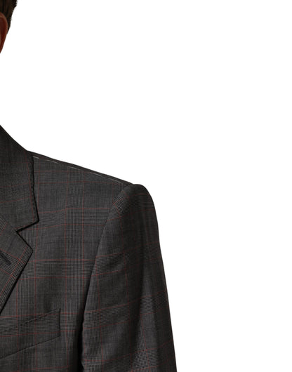 Blazer Dolce &amp; Gabbana en laine grise à simple boutonnage et deux boutons