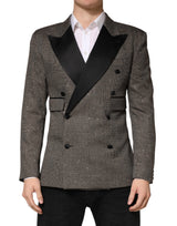 Veste blazer croisée grise à deux boutons Dolce &amp; Gabbana