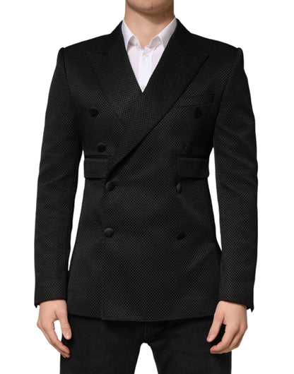 Blazer croisé à deux boutons Dolce &amp; Gabbana en coton noir