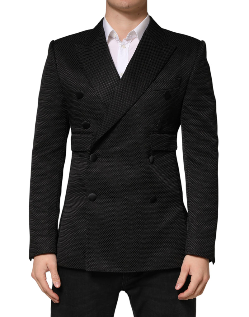Blazer croisé à deux boutons Dolce &amp; Gabbana en coton noir