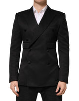 Blazer croisé à deux boutons Dolce &amp; Gabbana en coton noir