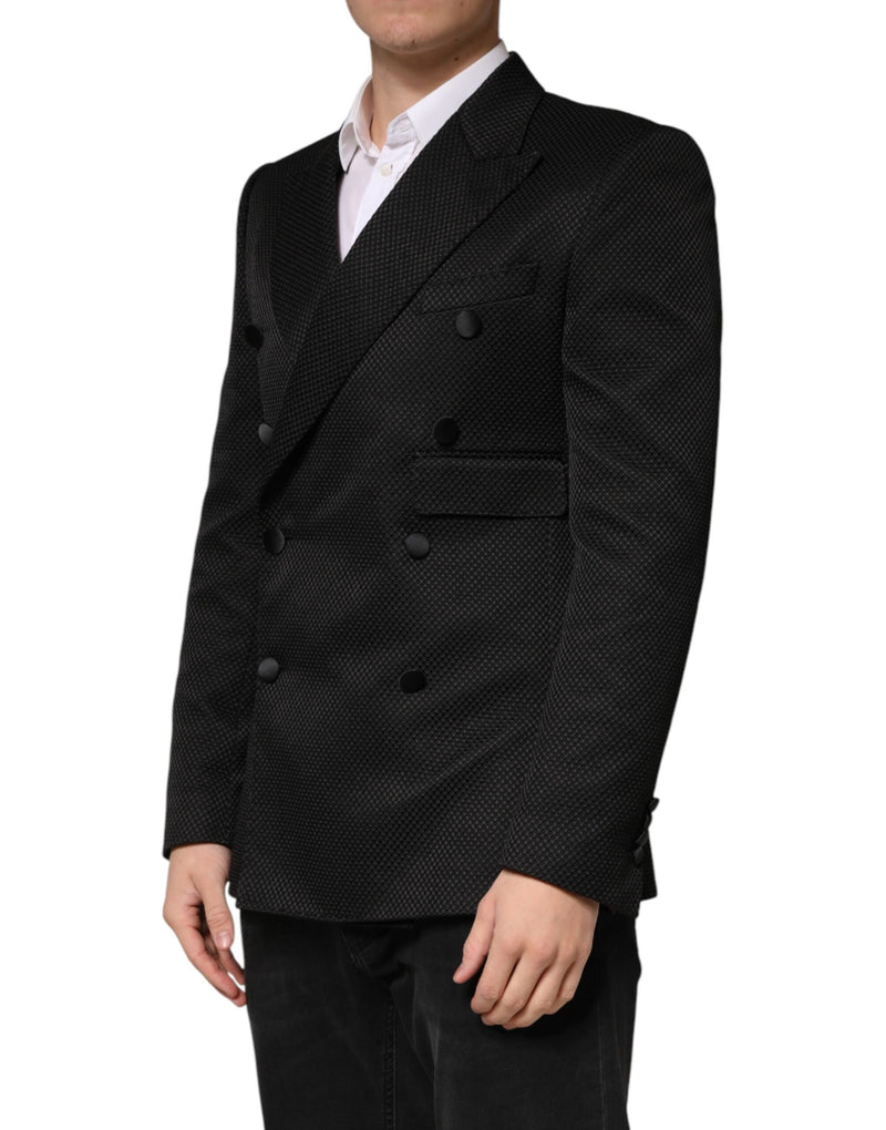 Blazer croisé à deux boutons Dolce &amp; Gabbana en coton noir