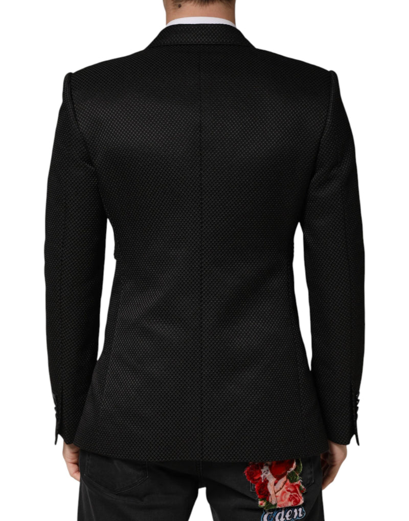 Blazer croisé à deux boutons Dolce &amp; Gabbana en coton noir