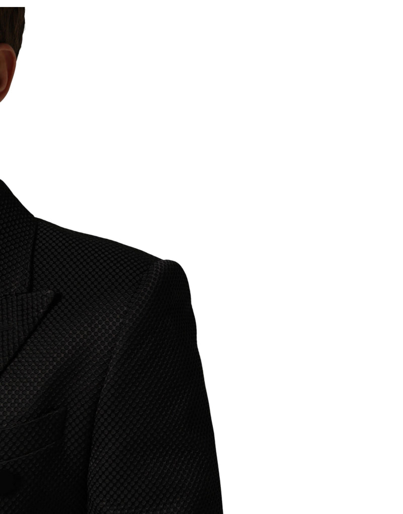 Blazer croisé à deux boutons Dolce &amp; Gabbana en coton noir