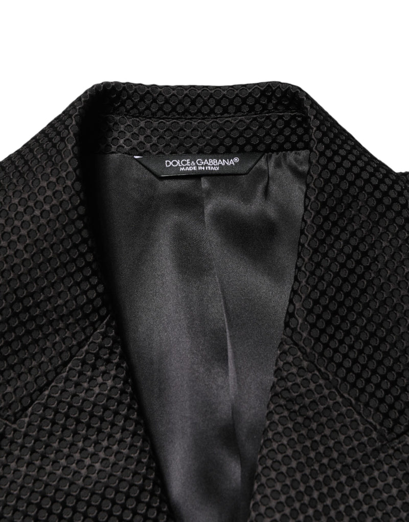 Blazer croisé à deux boutons Dolce &amp; Gabbana en coton noir