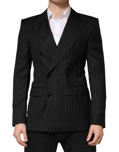 Blazer croisé à rayures noires Dolce &amp; Gabbana, 2 boutons