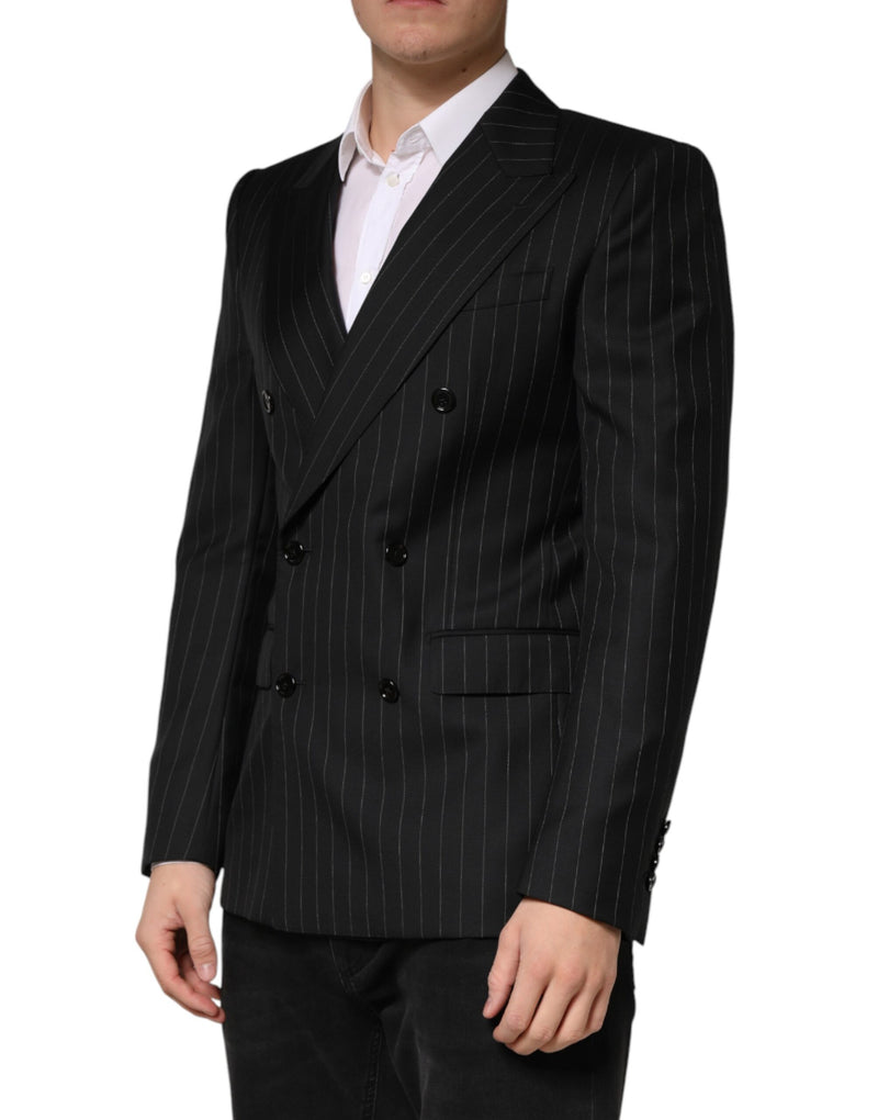 Blazer croisé à rayures noires Dolce &amp; Gabbana, 2 boutons