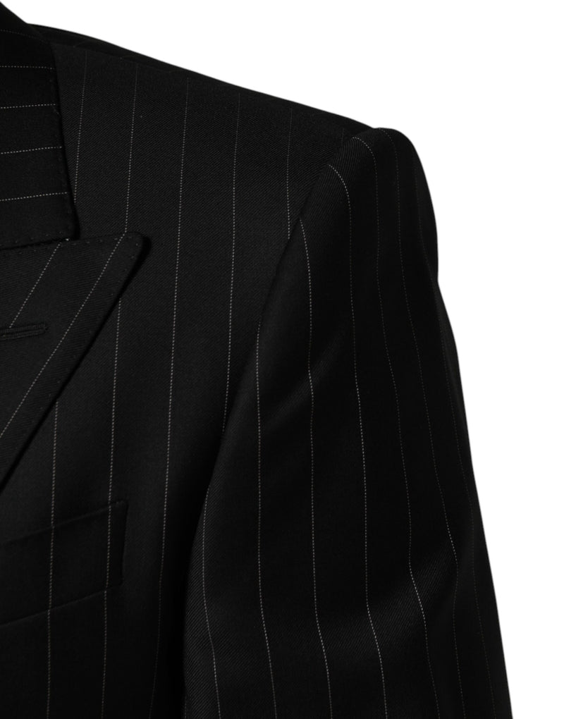 Blazer croisé à rayures noires Dolce &amp; Gabbana, 2 boutons