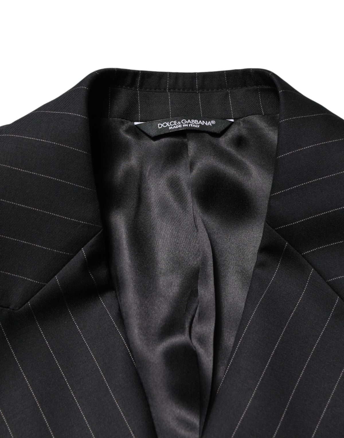 Blazer croisé à rayures noires Dolce &amp; Gabbana, 2 boutons