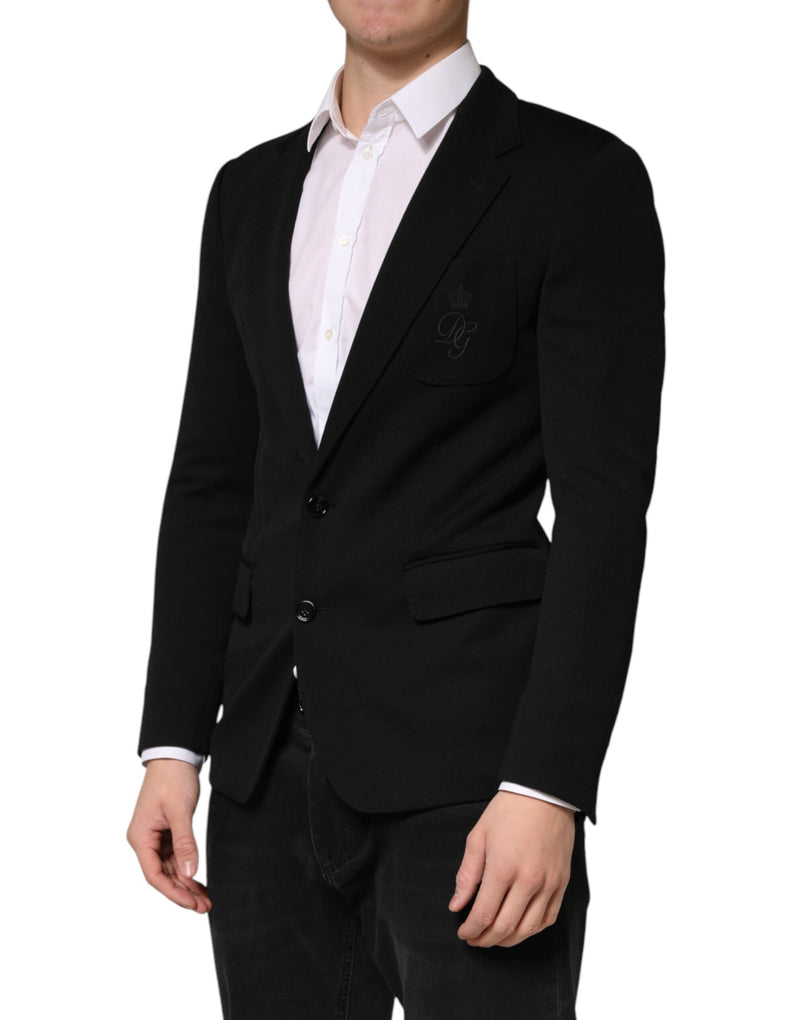 Blazer Dolce &amp; Gabbana en laine noire à simple boutonnage et deux boutons