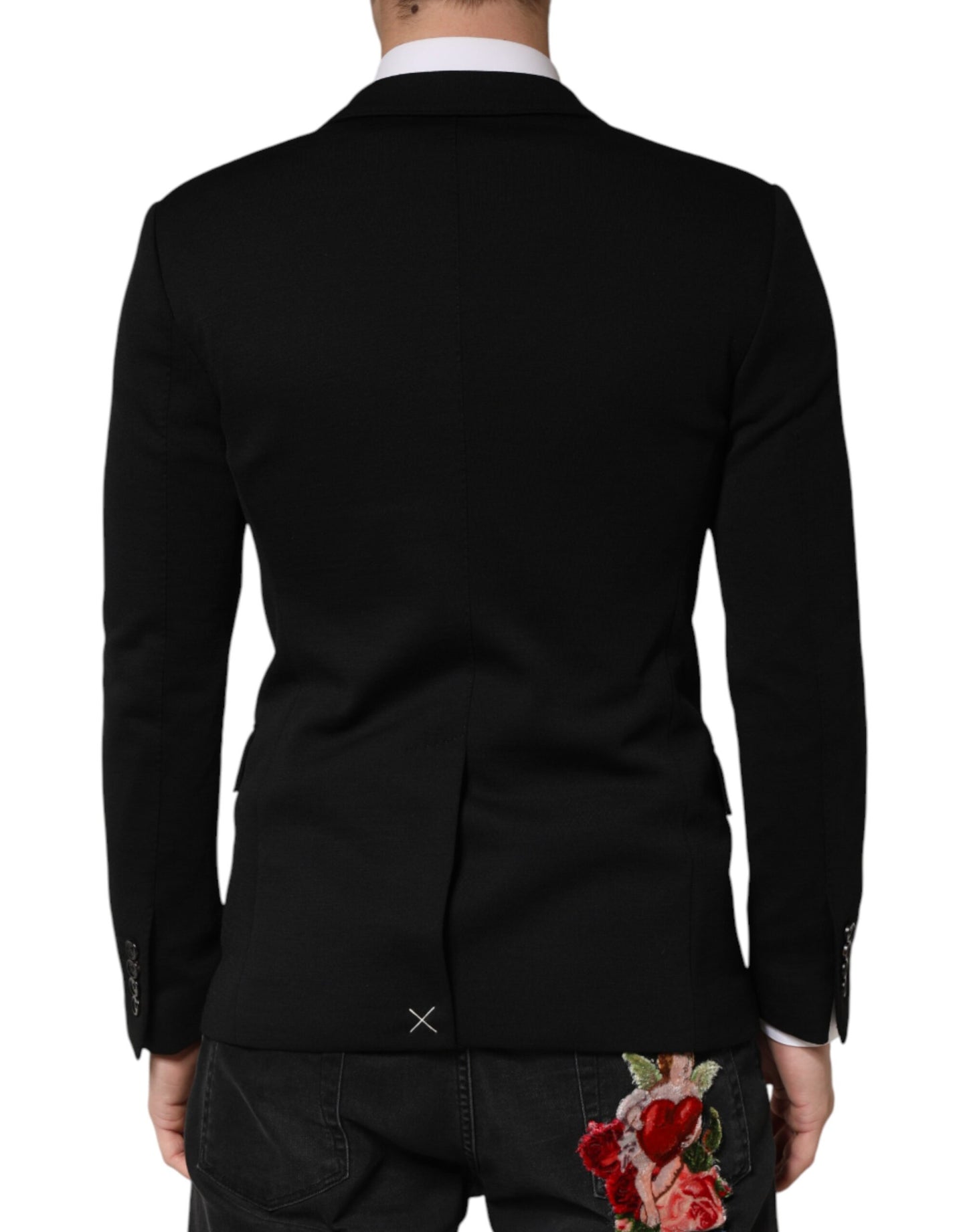 Blazer Dolce &amp; Gabbana en laine noire à simple boutonnage et deux boutons