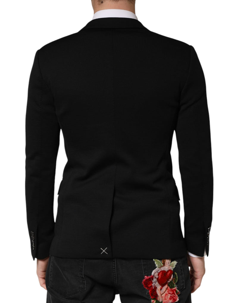 Blazer Dolce &amp; Gabbana en laine noire à simple boutonnage et deux boutons