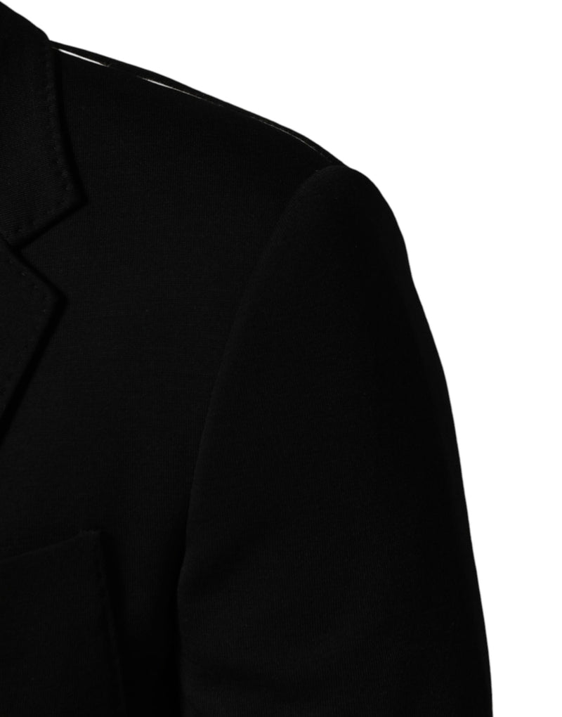 Blazer Dolce &amp; Gabbana en laine noire à simple boutonnage et deux boutons