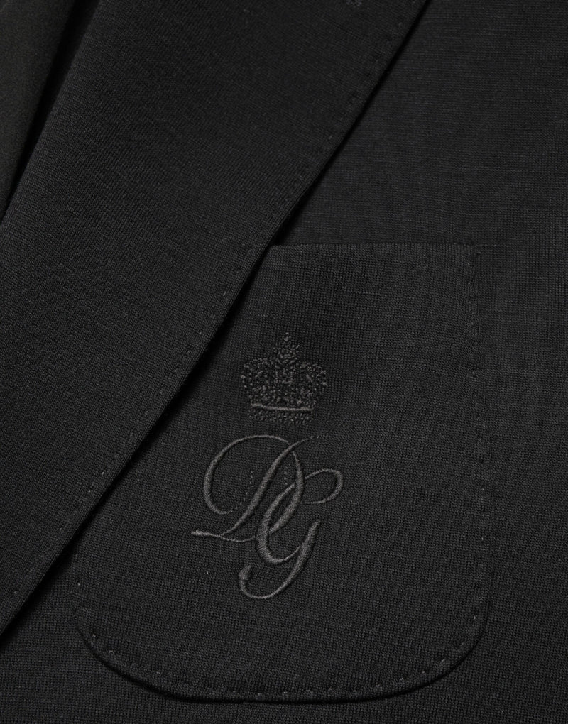 Blazer Dolce &amp; Gabbana en laine noire à simple boutonnage et deux boutons