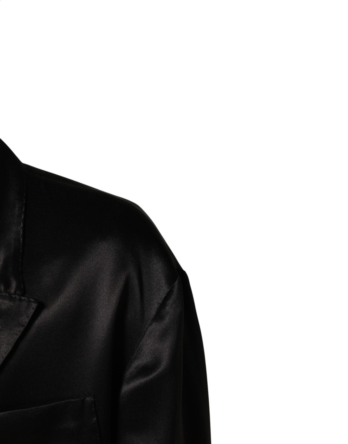 Blazer croisé à deux boutons en soie noire Dolce &amp; Gabbana