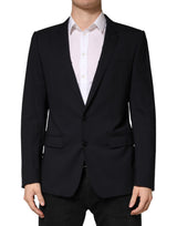 Blazer Dolce &amp; Gabbana en laine noire à simple boutonnage et deux boutons