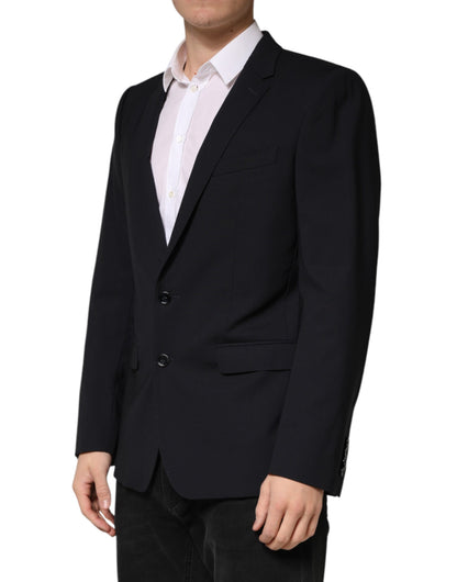 Blazer Dolce &amp; Gabbana en laine noire à simple boutonnage et deux boutons