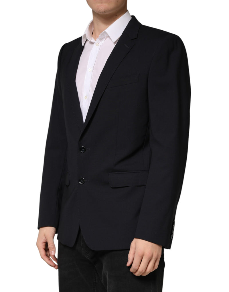 Blazer Dolce &amp; Gabbana en laine noire à simple boutonnage et deux boutons