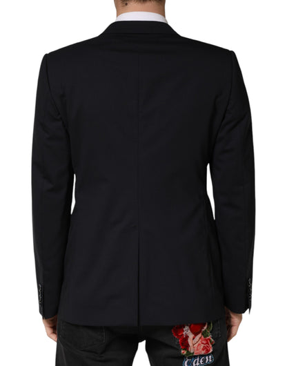Blazer Dolce &amp; Gabbana en laine noire à simple boutonnage et deux boutons