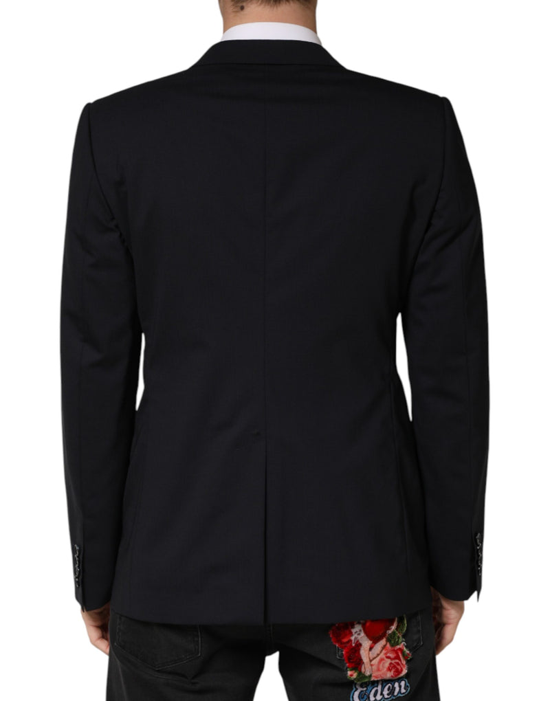 Blazer Dolce &amp; Gabbana en laine noire à simple boutonnage et deux boutons
