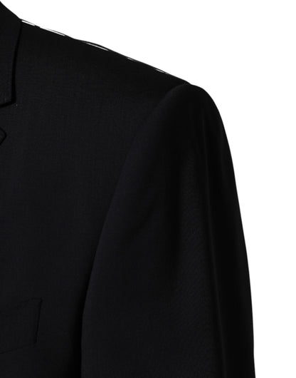 Blazer Dolce &amp; Gabbana en laine noire à simple boutonnage et deux boutons