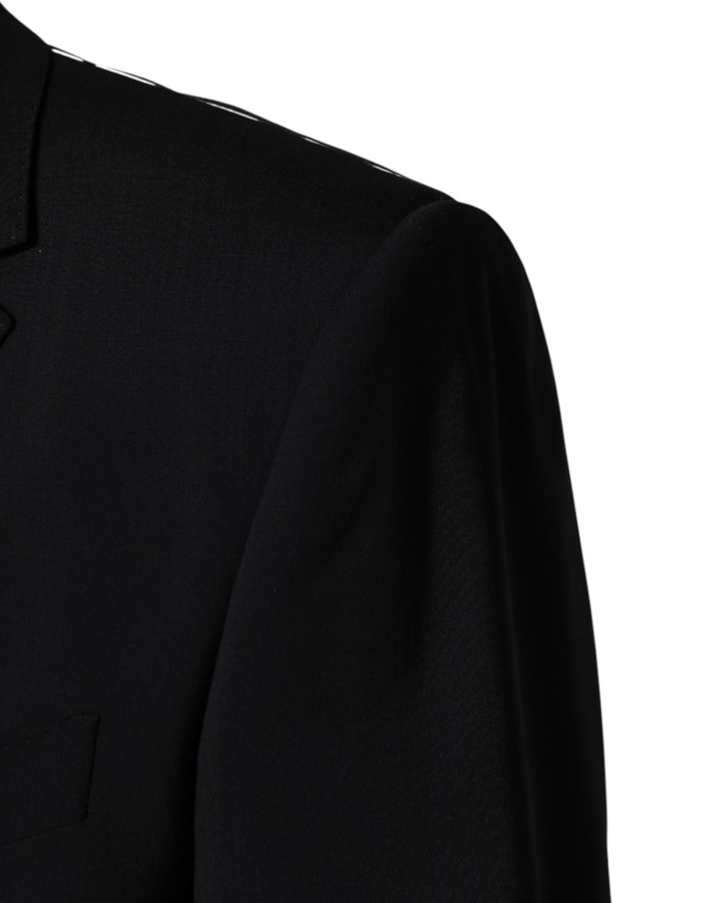 Blazer Dolce &amp; Gabbana en laine noire à simple boutonnage et deux boutons