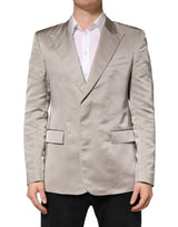 Veste Dolce &amp; Gabbana beige en soie à simple boutonnage pour homme