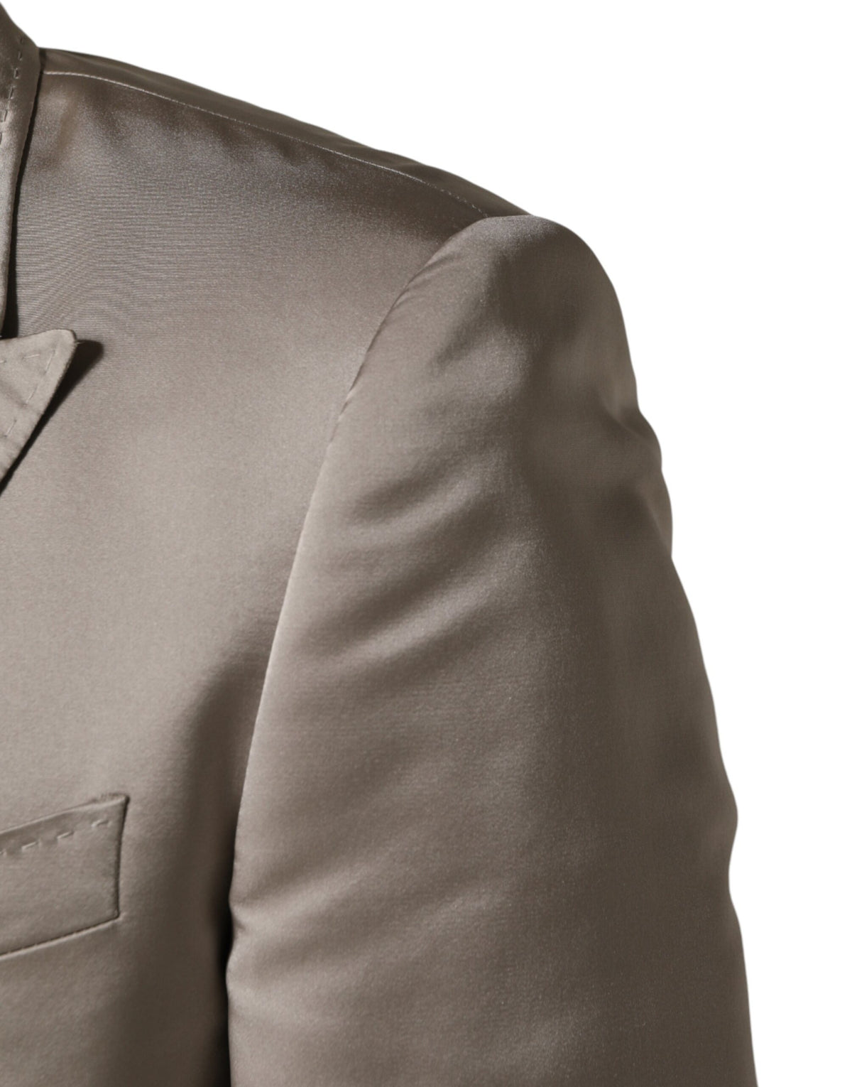 Veste Dolce &amp; Gabbana beige en soie à simple boutonnage pour homme