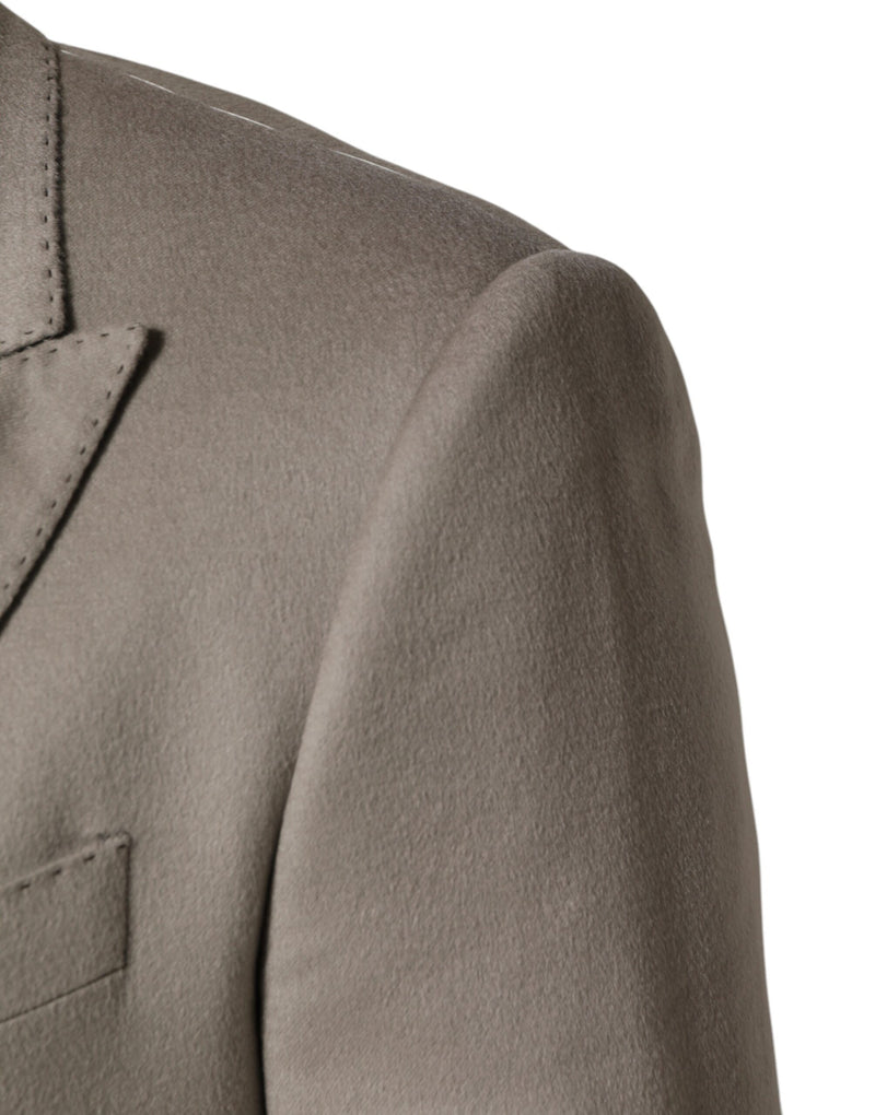 Dolce & Gabbana Grijs Kasjmier Single Breasted Jasje Blazer