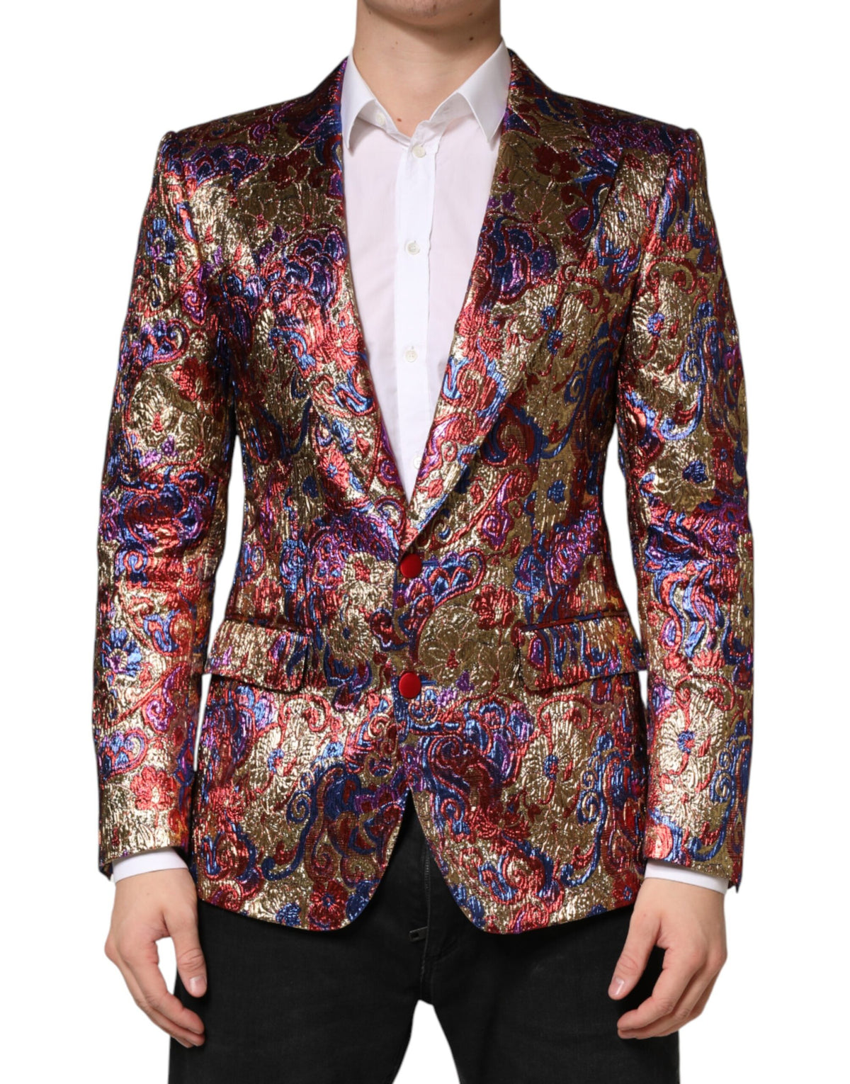 Blazer Dolce & Gabbana en jacquard multicolore à simple boutonnage
