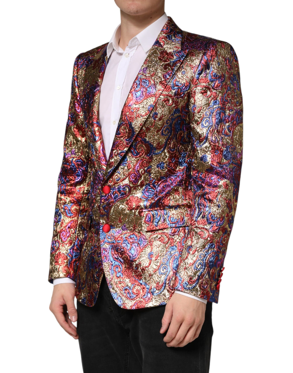 Blazer Dolce & Gabbana en jacquard multicolore à simple boutonnage