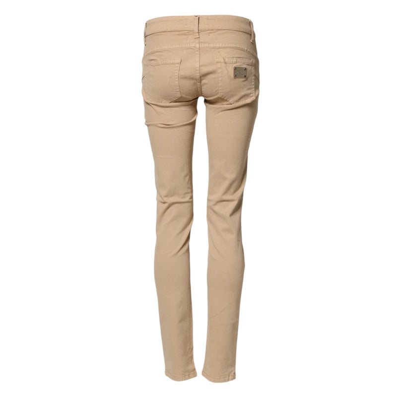 Liu Jo Beige Skinny Low Waist Denim Jeans for Women