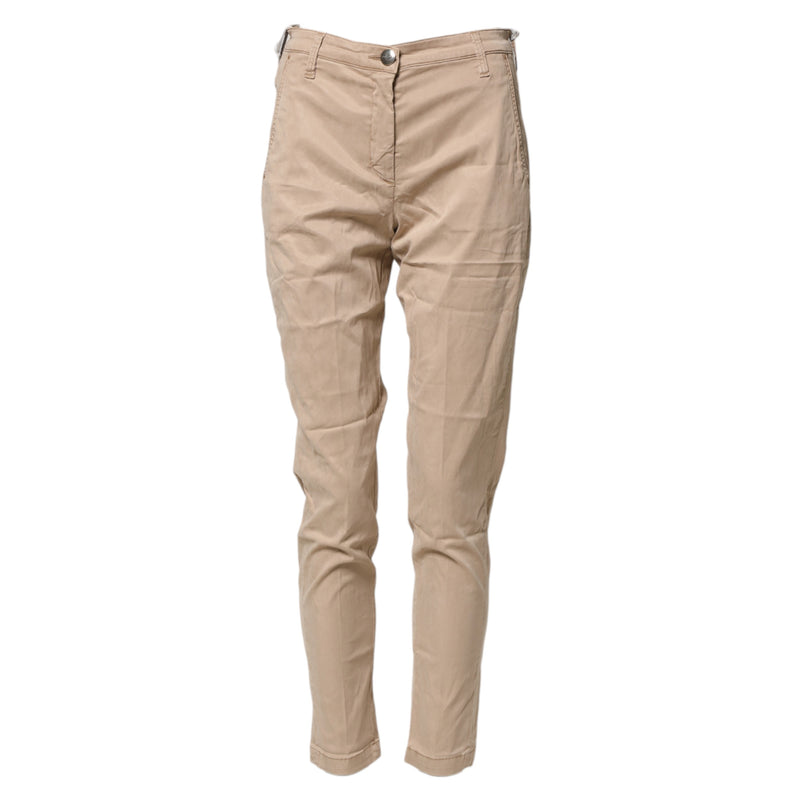 Jacob Cohen Beige Lyocell Skinny High Waist Chino Pants