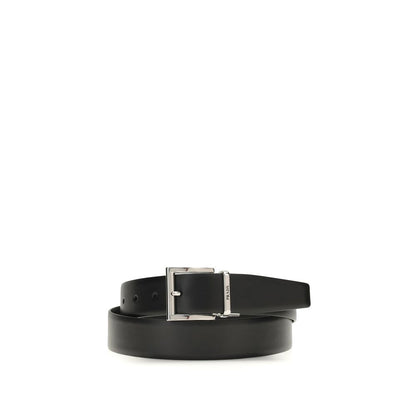 Ceinture Prada Bos Taurus Regular en cuir de veau noir
