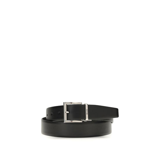 Ceinture Prada Bos Taurus Regular en cuir de veau noir