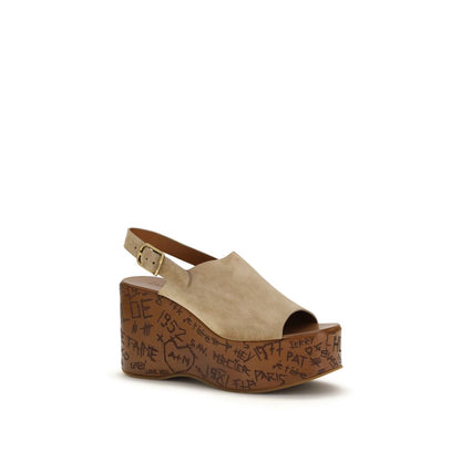 Sandales à plateforme Chloé Beige Lamb Ovis Aries