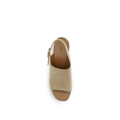 Sandales à plateforme Chloé Beige Lamb Ovis Aries