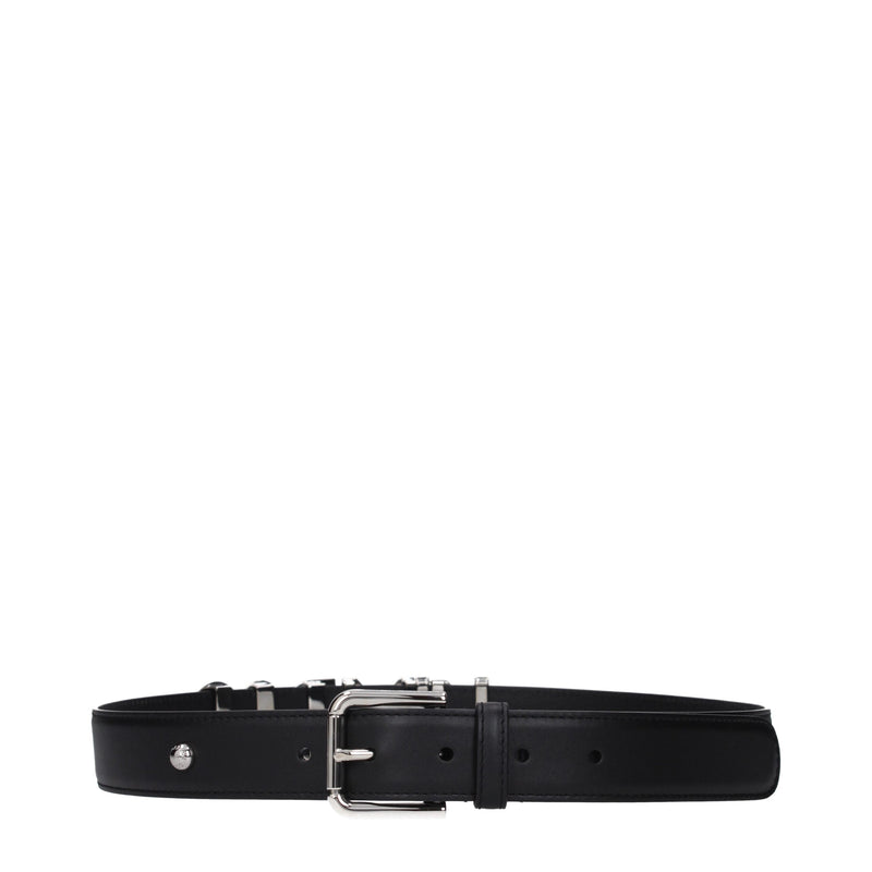 Dolce & Gabbana Black Leather Regular Belt - Élégance Intemporelle