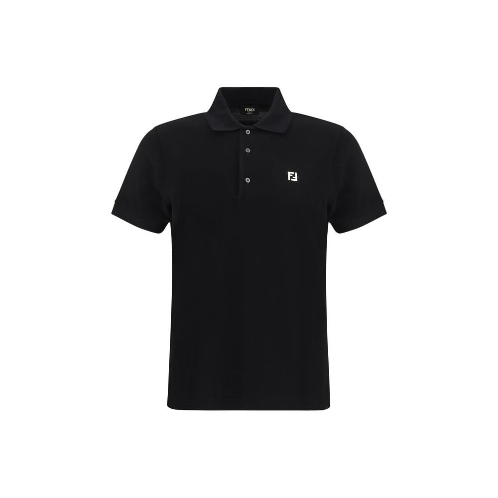Polo en coton noir Fendi