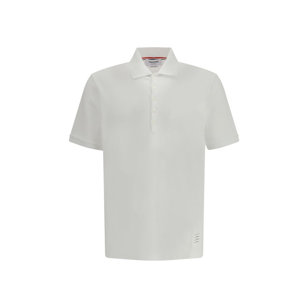 Polo Shirt en Coton Blanc Thom Browne